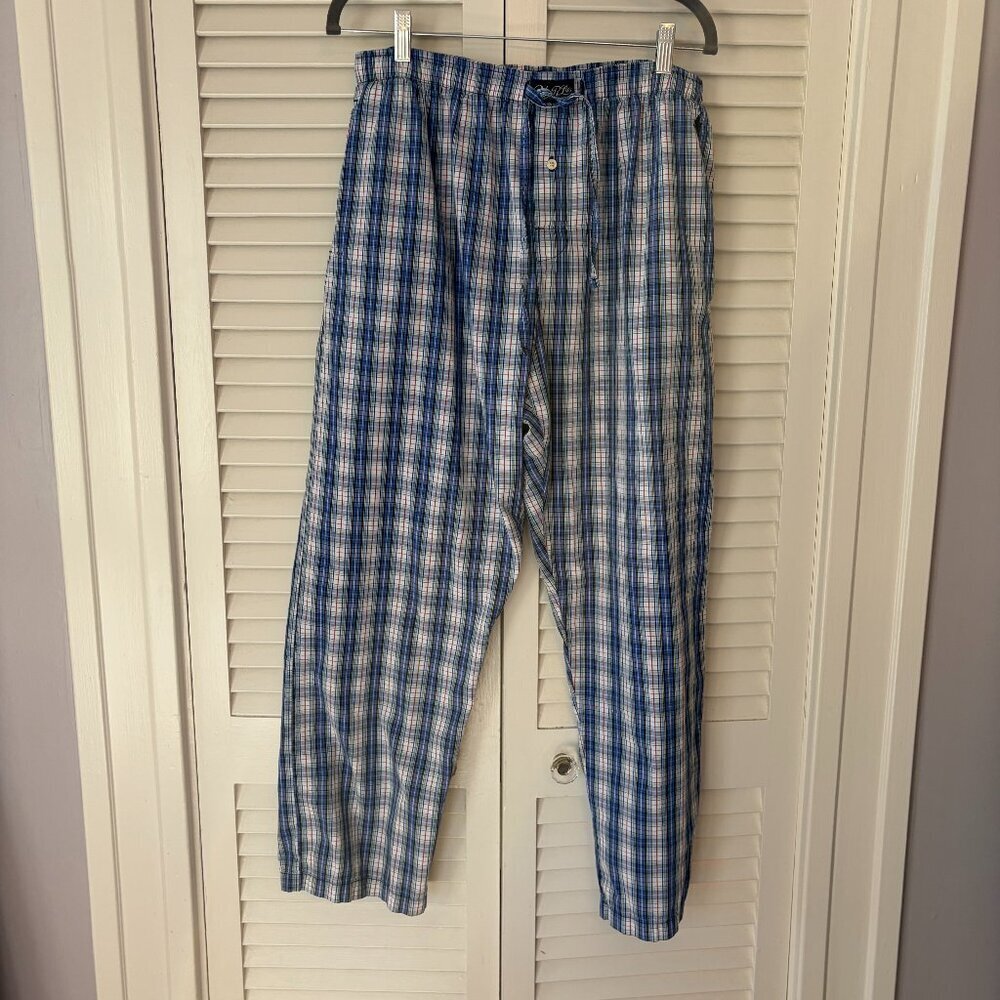 Polo Ralph Lauren men's sleepwear pants cotton plaid blue large pajamas